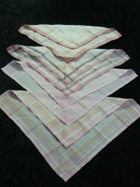 HANKIES VINTAGE COTTON X 3  AND 1 FREE