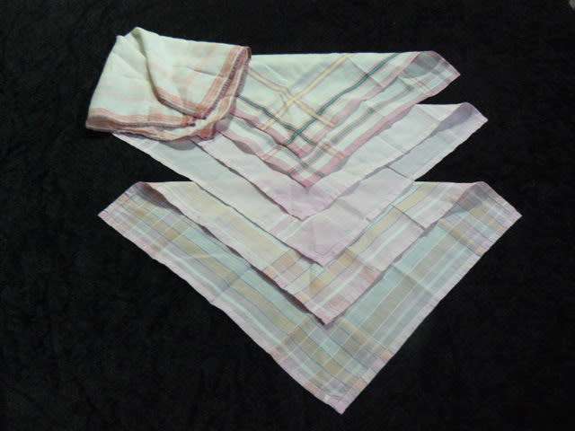 HANKIES VINTAGE COTTON X 3  AND 1 FREE