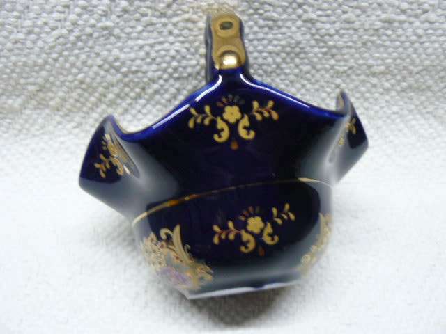 PORCELAIN BASKET WITH LOVELY PATTERN - GOLD TRIMINGS XXL XININGGLIAN JAPANESE