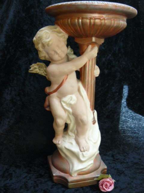 CERAMIC ANGEL FOR FLOWERS OR CANDLE 28 CM TALL STUNNING!!!!!!!
