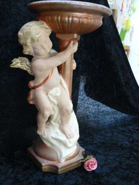 CERAMIC ANGEL FOR FLOWERS OR CANDLE 28 CM TALL STUNNING!!!!!!!