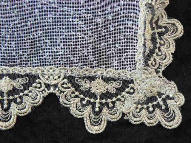 FOOD NET COVER WITH GOLD LACE TRIM AND JUG COVER WITH GLASS BEADS