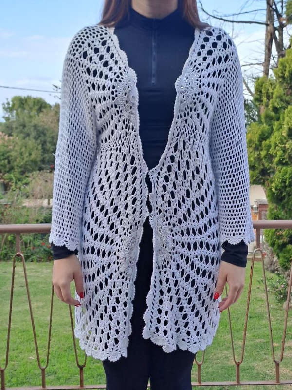 Beautiful vintage like Hand crocheted (cotton)white over top with some  STUNNING