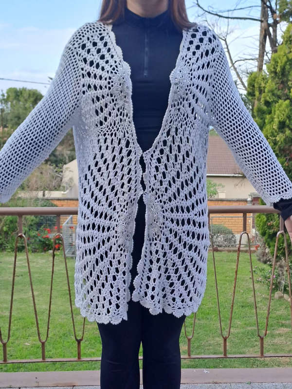 Beautiful vintage like Hand crocheted (cotton)white over top with some  STUNNING