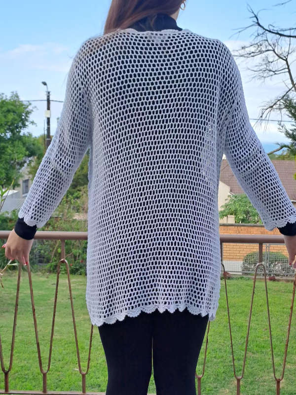 Beautiful vintage like Hand crocheted (cotton)white over top with some  STUNNING