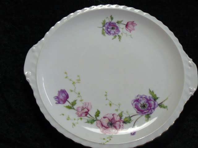 PORCELAIN CAKE PLATE CHECOSLOWAKIA 26.5 CM DIAMETER NO DAMAGE - OR PLATTER