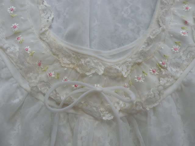 VINTAGE BED JACKET WITH LACE  AND VINTAGE HANKIE S