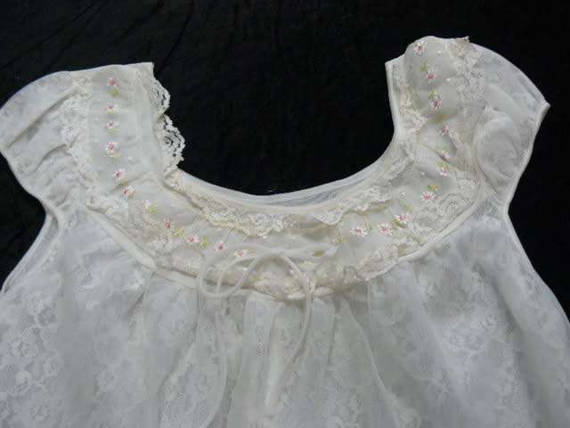 VINTAGE BED JACKET WITH LACE  AND VINTAGE HANKIE S