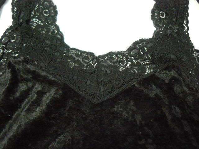 BLACK VELVET COMESOLE WITH LACE AND BLACK HOLD UP STOCKINGS WITH LACE NEW