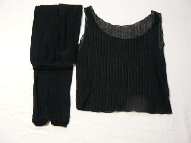 SMALL BLACK VEST WITH FOOTLESS THIGHTS NEW