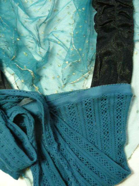 VINTAGE SCARVE VINTAGE BLACK GLOVES FUNKY STOCKINGS WITH PATTERN M