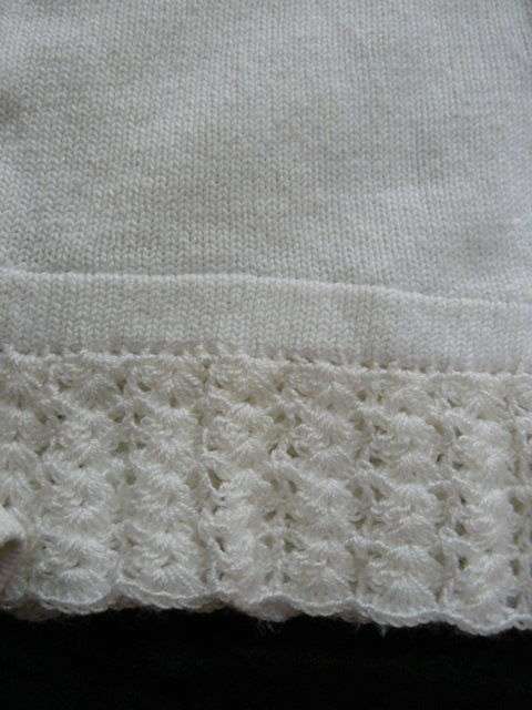 VINTAGE COTTON TOP WITH HAND CHROCHETED BOTTOM
