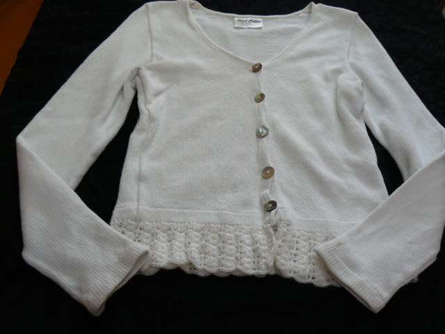 VINTAGE COTTON TOP WITH HAND CHROCHETED BOTTOM