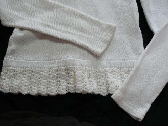 VINTAGE COTTON TOP WITH HAND CHROCHETED BOTTOM
