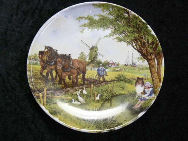 HAND DECORATED ROYAL SCHWABER1984 TEE STEEGE B V HOLLAND PORCELAIN WALL PLATE25 CM