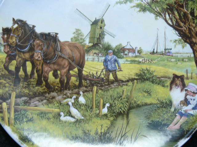 HAND DECORATED ROYAL SCHWABER1984 TEE STEEGE B V HOLLAND PORCELAIN WALL PLATE25 CM
