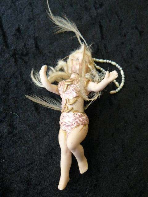 DOLL PORCELAIN HAND MADE MINIATURE 13 CM TALL HAND PAINTED