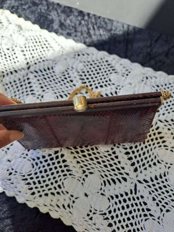 GENUINE SNAKESKIN BAG BURGENDY
