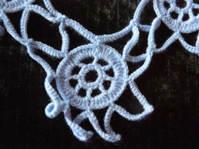 DOILIE SET X 3 HAND CROCHETED BLUE