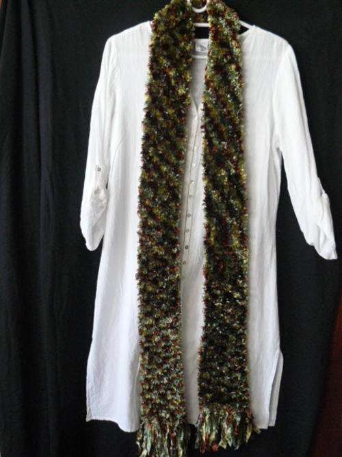 NICE LADIES OVER COAT AND LONG WOOLEN EYELASH SCARF