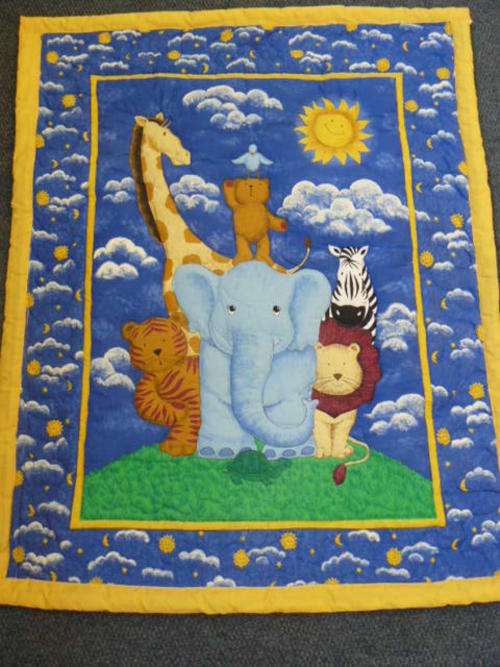 VERY CUTE BABY COMFORTER OR USE AS WALL HANG. LOVELY