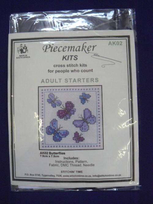CROSS STITCH KIT WITH THREATD TSC BUTTERFLIES