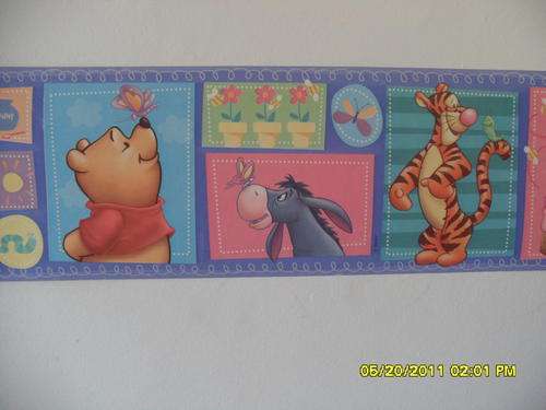 DISNEY WHINNEY THE POOH WALL PAPER BORDER THICK, GOOD QUALITY