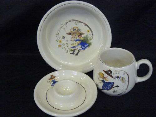 CHILDRENS BREAKFAST SET WILLSGROVE WARE POTTERY