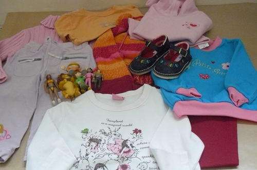 LARGE LOT INCL GOWN, SHOES ,TOYS ETC. 12 M - 3 YEARS PLEASE HAVE A LOOK