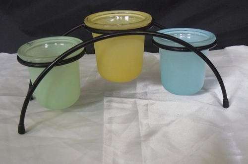 ART DECO STYLE 3 GLASSES IN STAND