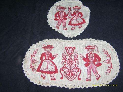 Tyrolian Dancers Folk Art Cotton Linen Place Mats