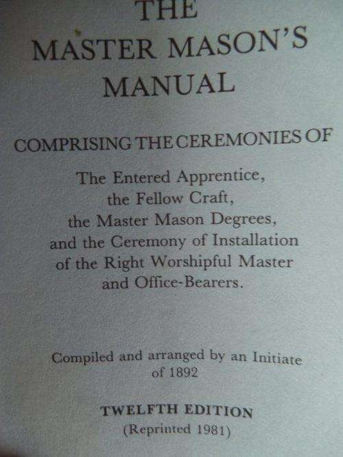 THE MASTER MASON'S MANUAL AND APRON