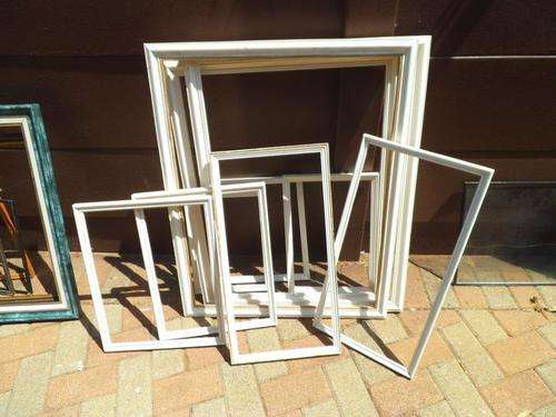 LARGE WHITEWASH WOODEN FRAMES