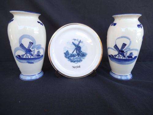 WHITE & BLUE NORFOLK COLLECTION WITH WINDMILL THEME