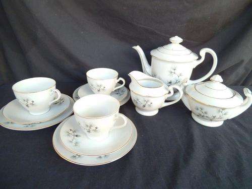 3 x MATCHING TRIO'S + TEAPOT, CREAMER & SUGAR POT