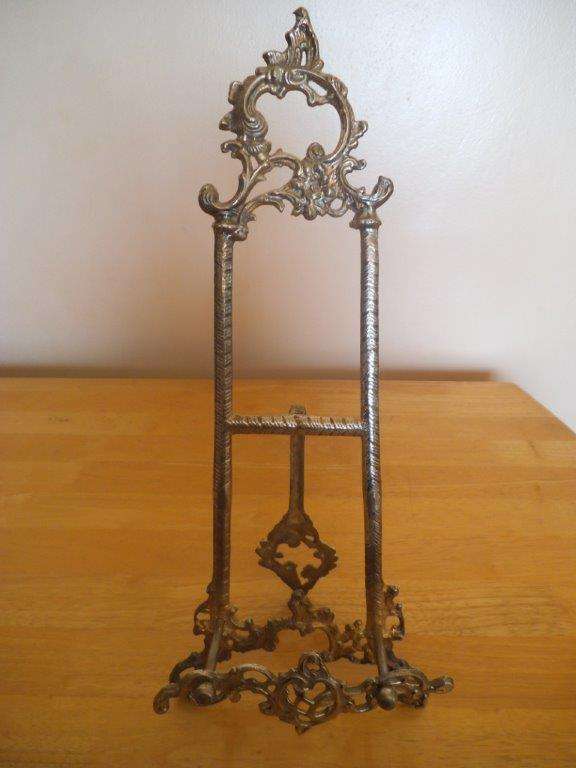 ORNATE BRASS ART NOUVEAU MANTLE EASEL