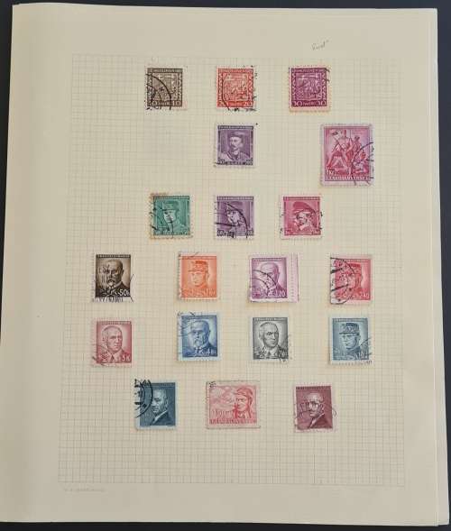 Czechoslovakia - Small collection on 9 pages + singles