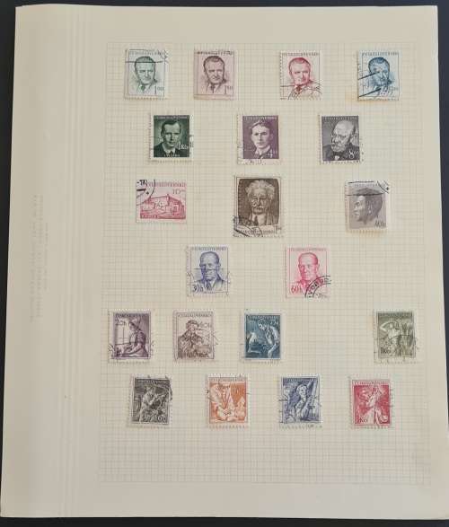 Czechoslovakia - Small collection on 9 pages + singles