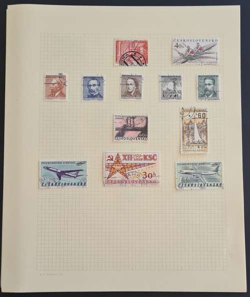 Czechoslovakia - Small collection on 9 pages + singles