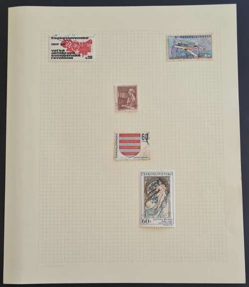 Czechoslovakia - Small collection on 9 pages + singles