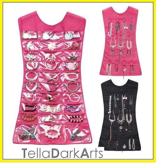 Hanging Jewelry Organiser with Storage Pockets (BLACK)