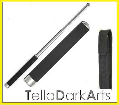 HEAVY DUTY BATON - Tactical Flick out WITH POUCH - 65cm when flicked