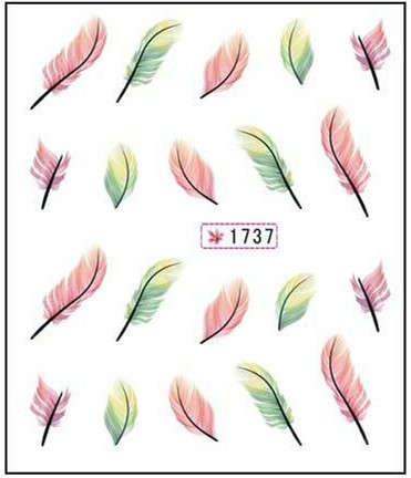 WATER TRANSFER STICKER FEATHER