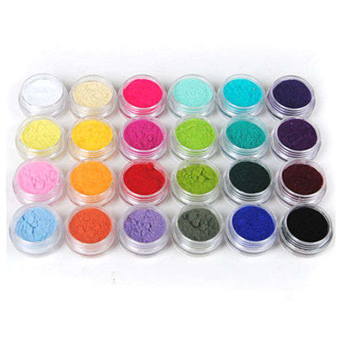 24pcs Colors Nail Art Glitter Velvet Flocking Powder for Acrylic liquid UV Gel
