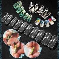 100pcs/set False Nail Tips Dual Form Nail System for UV GEL Acrylic Nail Art Mold Tips Decoration Tr