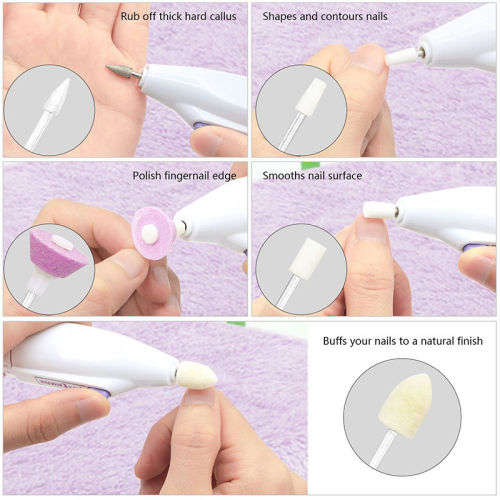 5 Bits Electric Nail File Drill Kit Tips Manicure Salon Pen Shape