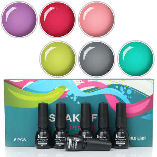 6 PC S UV /LED  SOAK OFF NAIL POLISH