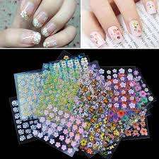 10 PC S FLOWER MIX NAIL ART STICKERS  PACKETS