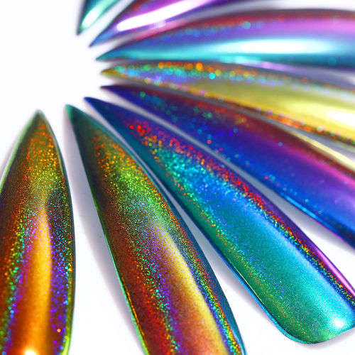 0.1g Peacock Holographic Nail Art Glitter Powder Nail Chrome Pigment BORN PRETTY