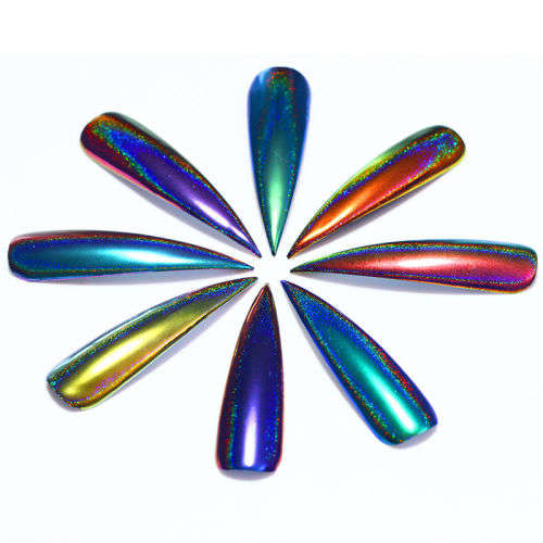 0.1g Peacock Holographic Nail Art Glitter Powder Nail Chrome Pigment BORN PRETTY